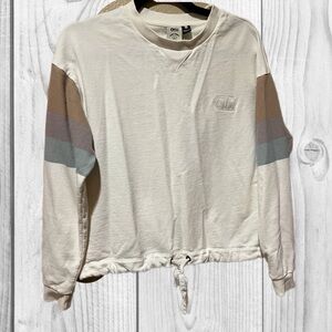 Picture don’t panic go organic Cream Crewneck Sweatshirt size M casual